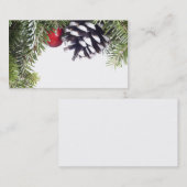 WeihnachtsKranz-Kiefern-Kegel-rote Visitenkarte (Vorne/Hinten)