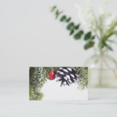 WeihnachtsKranz-Kiefern-Kegel-rote Visitenkarte (Stehend Vorderseite)
