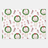 Weihnachtskranz, Kitten und Geschenke Geschenkpapier Set (Vorderseite)