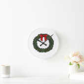 Weihnachtskranz Klassisch Runde Wanduhr (Zuhause)