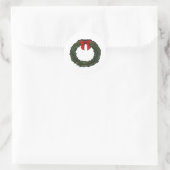 Weihnachtskranz Klassisch Runder Aufkleber (Tasche)