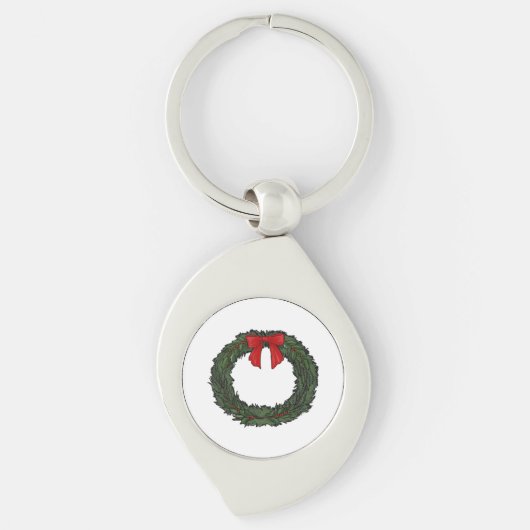 Weihnachtskranz Klassisch Schlüsselanhänger (Vorderseite)