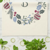 Weihnachtskranz Küchenhandtuch mit Monogramm in ve Geschirrtuch (Gefaltet)