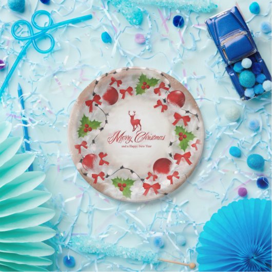 Weihnachtskranz-Kunstdruckplatte Pappteller (Party)