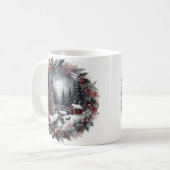 Weihnachtskranz-Landschaft Tasse (Vorderseite Links)