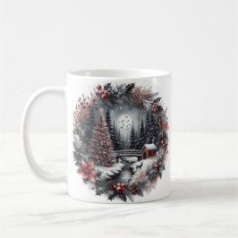 Weihnachtskranz-Landschaft Tasse