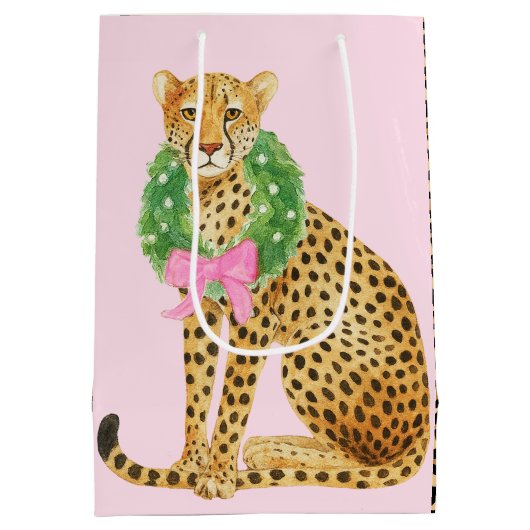 Weihnachtskranz Leopard  Mittlere Geschenktüte (Rückseite)