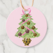 Weihnachtskranz Leopard Wappen Monogramm Geschenkanhänger (Vorderseite)