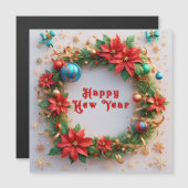 Weihnachtskranz Magneteinladung (Vorne/Hinten)