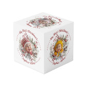 Weihnachtskranz mit Beeren, grünem Foto Würfel (Vorderseite Schrägansicht)