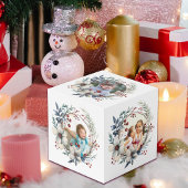 Weihnachtskranz mit Beeren und Blume Foto Würfel