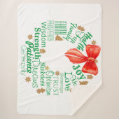 Weihnachtskranz mit benutzerdefinierten Wörtern un Sherpadecke (Vorderseite)