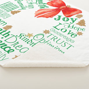 Weihnachtskranz mit benutzerdefinierten Wörtern un Sherpadecke