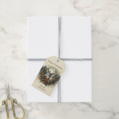 Weihnachtskranz mit Bock-Geschenk-Anhänger Geschenkanhänger (Mit Garn)