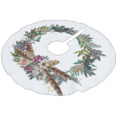Weihnachtskranz mit Feathers Leinenimitat Weihnachtsbaumdecke (Schrägansicht)