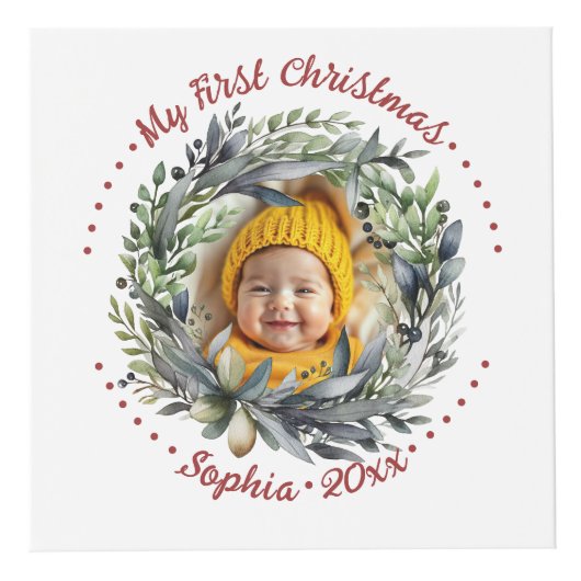 Weihnachtskranz mit grünem Foto Würfel (Rechts)