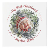 Weihnachtskranz mit grünem Foto Würfel (Vorderseite)