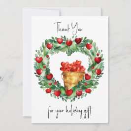 Weihnachtskranz mit Herz und Grün und Rot Feiertagskarte