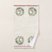 Weihnachtskranz mit Hirschgewohnheit Badhandtuch Set (Handtuch)