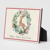 Weihnachtskranz mit Hirschgewohnheit Fotoplatte (Seite)