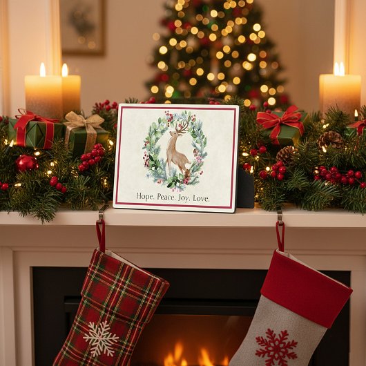 Weihnachtskranz mit Hirschgewohnheit Fotoplatte