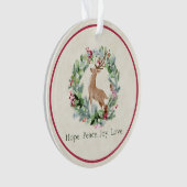 Weihnachtskranz mit Hirschgewohnheit Ornament (Vorderseite)