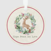 Weihnachtskranz mit Hirschgewohnheit Ornament (Rückseite)
