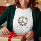 Weihnachtskranz mit Hirschgewohnheit T-Shirt