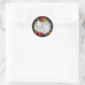 Weihnachtskranz mit Ihrem Foto-Aufkleber Runder Aufkleber (Tasche)