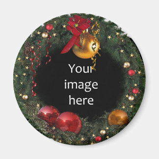 Weihnachtskranz mit Ihrem Foto Magnet