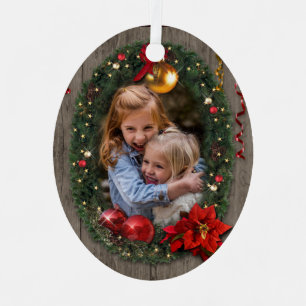 Weihnachtskranz mit Ihren Fotos Ornament Aus Metall