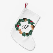 Weihnachtskranz mit individualisierbarem Anfangsbu Kleiner Weihnachtsstrumpf (Vorderansicht (hängend))