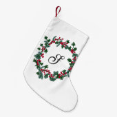 Weihnachtskranz mit individualisierbarem Anfangsbu Kleiner Weihnachtsstrumpf (Vorderansicht (hängend))