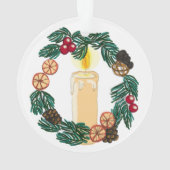 Weihnachtskranz mit individualisierbarem Anfangsbu Ornament (Rückseite)