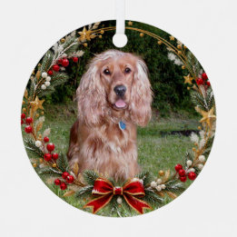 Weihnachtskranz mit individuellem Haustierfoto Ornament Aus Metall