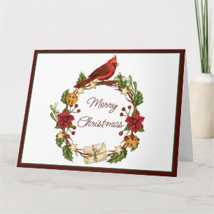 Weihnachtskranz mit individuellem Text  Karte