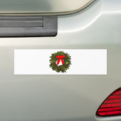 Weihnachtskranz mit Kiefernfüßen und Rotem Bogen Autoaufkleber (Auf Auto)