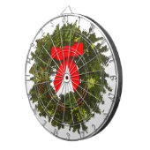 Weihnachtskranz mit Kiefernfüßen und Rotem Bogen Dartscheibe (Vorderseite rechts)