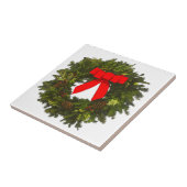 Weihnachtskranz mit Kiefernfüßen und Rotem Bogen Fliese (Seite)