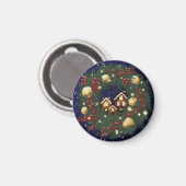 Weihnachtskranz mit Kiefernzweigen Magnet (Vorderseite/Rückseite)