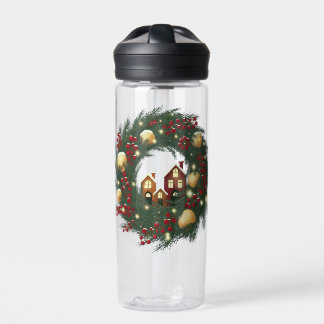 Weihnachtskranz mit Kiefernzweigen Trinkflasche