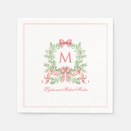 Weihnachtskranz mit Lebkuchenstab-Bogen | Monogram Serviette