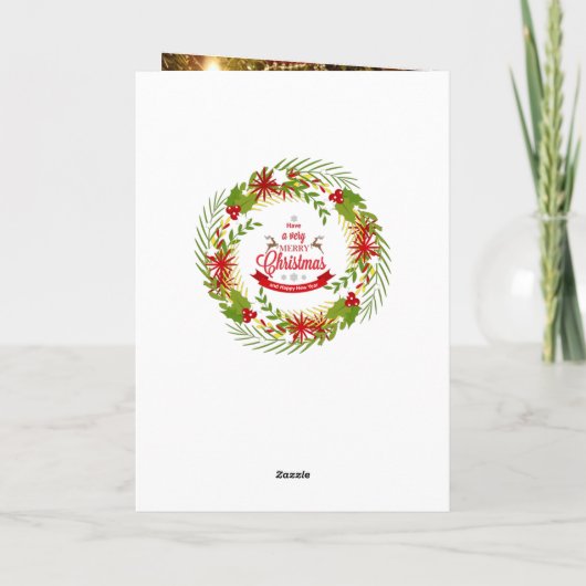 Weihnachtskranz mit Mistletoe Feiertagskarte (Rückseite)