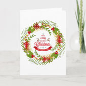 Weihnachtskranz mit Mistletoe Feiertagskarte (Vorderseite)