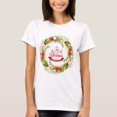 Weihnachtskranz mit Mistletoe T-Shirt (Vorderseite)