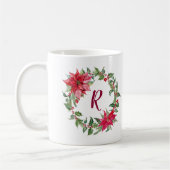 Weihnachtskranz mit Monogramm Kaffeetasse (Links)