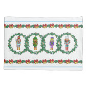 WeihnachtsKranz mit Nussknacker-Spielzeug-Soldaten Kissenbezug (Rückseite-Links)