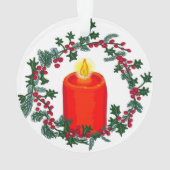 Weihnachtskranz mit personalisiertem Anfangskrieg Ornament (Rückseite)