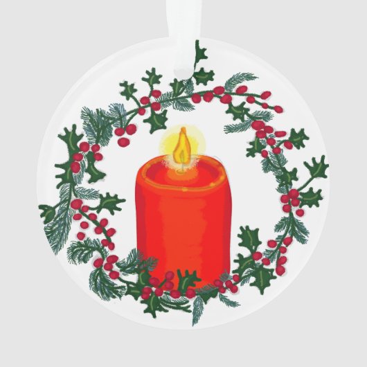 Weihnachtskranz mit personalisiertem Anfangskrieg Ornament (Rückseite)