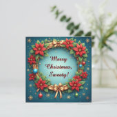 Weihnachtskranz mit Poinsettias (Stehend Vorderseite)